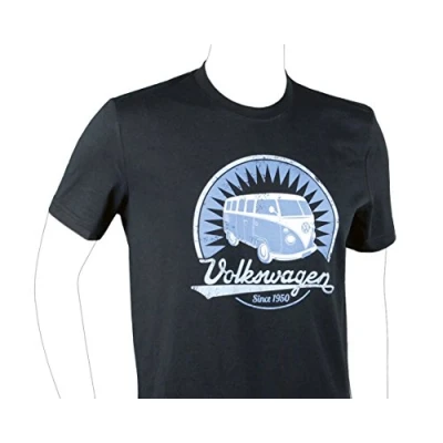 Afbeelding van BRISA VW Collection Vintage T shirt T1 Bulli Bus Unisex met retro motief, / zwart logo