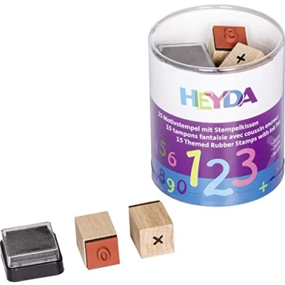 Image de Heyda kit de timbres à motifs chiffres, boite transparente 204888478