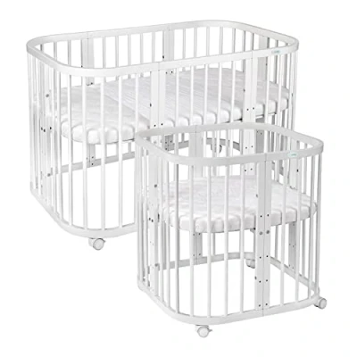 Afbeelding van Multifunctioneel 7 in 1 Babybed / peuterbed Wit incl. matras