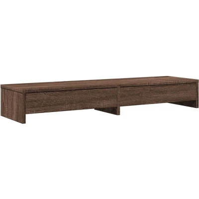Afbeelding van vidaXL Monitorstandaard met lades 100x27x15 cm hout bruin eikenkleur