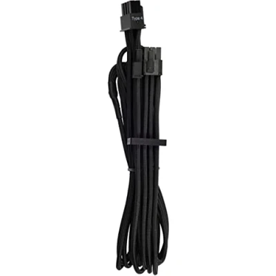 Image de CORSAIR Premium individually sleeved (Type 4, Generation 4) Câble d&#039;alimentation Alimentation PCIe de 8 broches (F) verrouillé pour (6+2) 65 cm noir (pack 2)