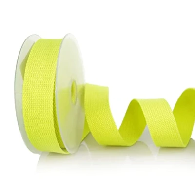 Afbeelding van Trimz Bandband katoen, neongeel, 5 m x 40 mm