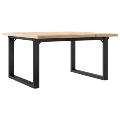 Afbeelding van vidaXL Salontafel O frame 90x90x45,5 cm grenenhout en gietijzer