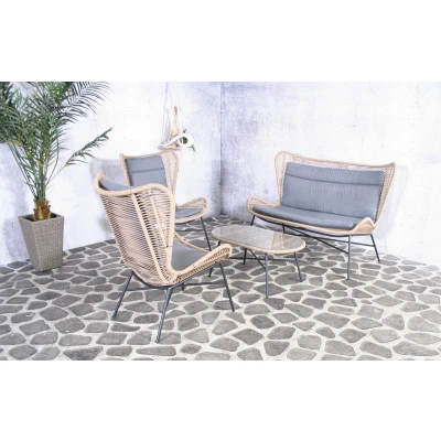 Afbeelding van SenS Line Rome Loungeset Sand 4 delig Beige