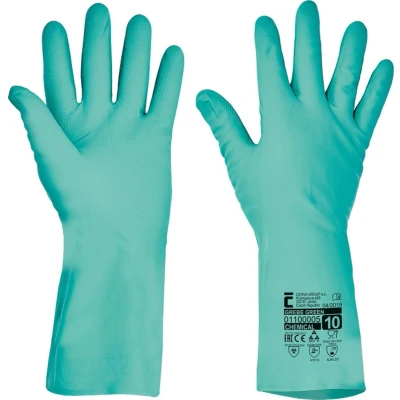 Afbeelding van Werkhandschoen chemisch nitril gecoat, 10/XL, CERVA, Groen Geschikt voor Veehouderij