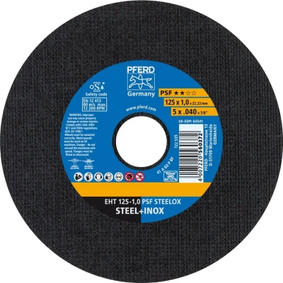 Afbeelding van PFERD EHT 125 1,0 PSF STEELOX 61721100 Doorslijpschijf recht mm 25 stuk(s) RVS, Staal