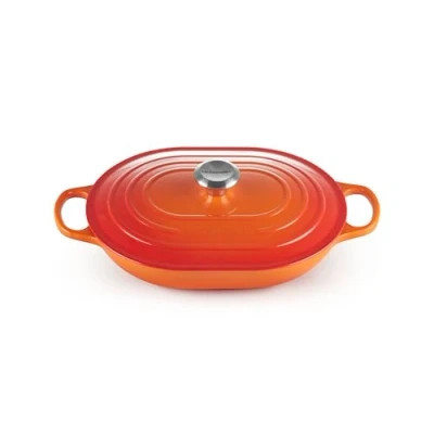 Afbeelding van Le Creuset Braadpan Oblong Signature Oranjerood 3.4 Liter
