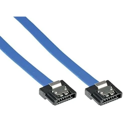 Afbeelding van SATA FLEXI datakabel plat SATA600 6 Gbit/s / blauw 0,15 meter