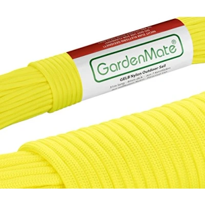 Afbeelding van GardenMate Paracord 550 professioneel outdoor touw nylon geel 31 m lang, 4 mm dik 7 draads omhulseltouw van scheurvast