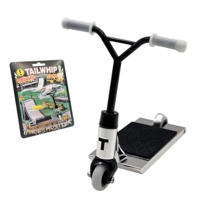 Afbeelding van TAILWHIP Metalen step, mini scooter, speelgoed voor trucs, bevordert de handmatige motoriek, compatibel met Finger Tech Deck Skateboard Skatepark Bike BMX chroom