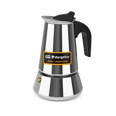 Afbeelding van Orbegozo KFI 460 Italiaans koffiezetapparaat, 4 kopjes (300 ml), handvat, veiligheidsventiel, roestvrij staal