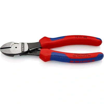 Image de KNIPEX 74 12 180 cutters latéraux électriques avec poignées multi composants noir atramentisé mm