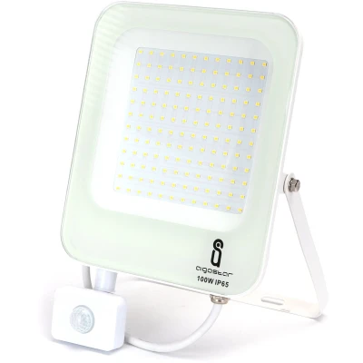 Afbeelding van Buitenlamp wit met IR bewegingssensor LED 100W 8900Lm=900W schijnwerper daglichtwit 6500K waterdicht IP65