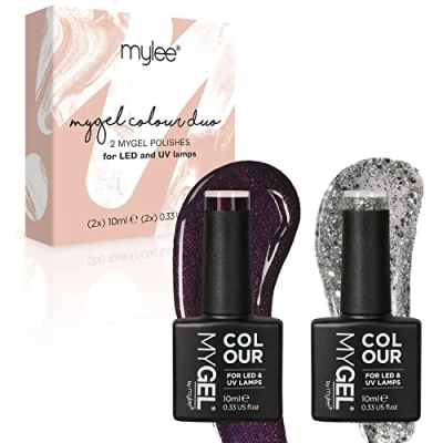 Image de MyGel by MYLEE Christmas Glitter Duo Vernis à Ongles Gel Set 2x10ml UV/LED Nail Art Manucure Pédicure pour Usage Professionnel et Domestique Longue durée facile utiliser