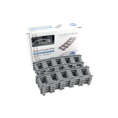 Afbeelding van Trixbrix.eu Curved Tracks R56 compatibel met Lego City Train Sets 60197 60198 10277 60205 60238 60337