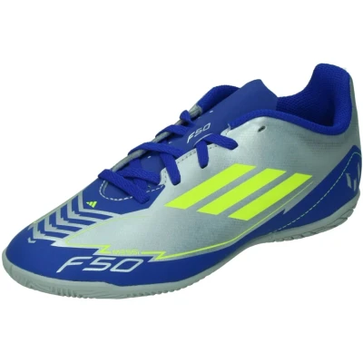 Afbeelding van adidas Uniseks kinderen F50 CLUB voetballaarzen binnen, Zilver Met./Solar geel/helder Blauw, 34 EU, Geel/Lucid 21 EU