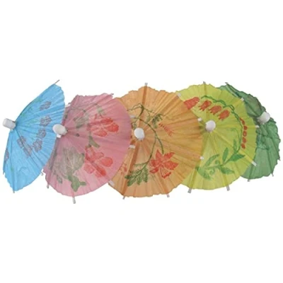 Image de Parasols en Papier différentes couleurs pour cocktails professionnels x 144 105x38x170mm