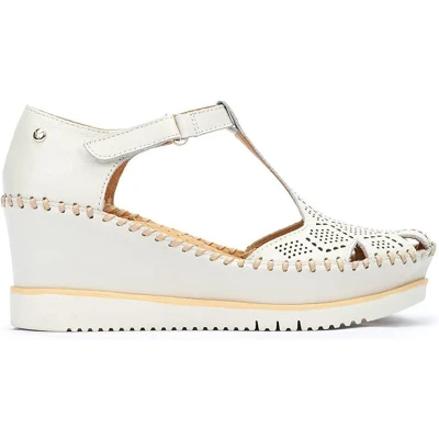 Afbeelding van Pikolinos Aguadulce Sandalen met sleehak, Dames, Maat: 41, Weiß Leer
