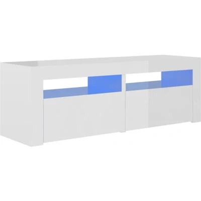 Afbeelding van Tv meubel met LED verlichting 120x35x40 cm hoogglans wit