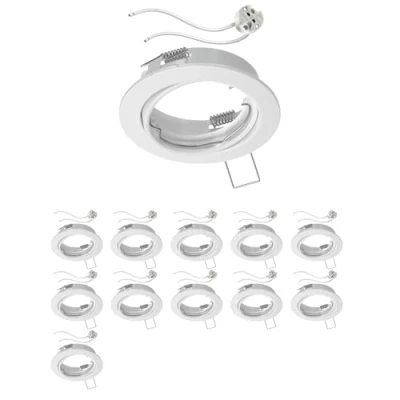 Afbeelding van ledscom.de 12 delig inbouwframe voor plafond FERE mat wit draaibaar (LED/halogeen/MR16/50mm) incl. GU5.3 fitting