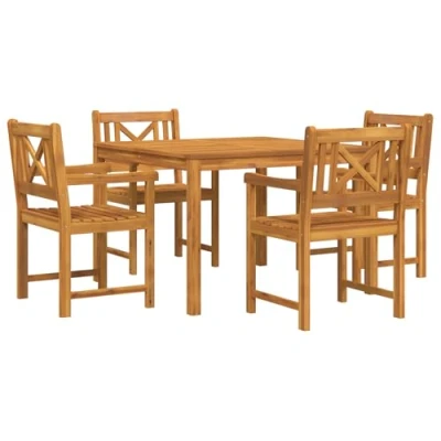 Afbeelding van vidaXL Ensemble de jardin 5 pièces Table à manger en Bois massif d&#039;acacia 2 56 x 90 cm