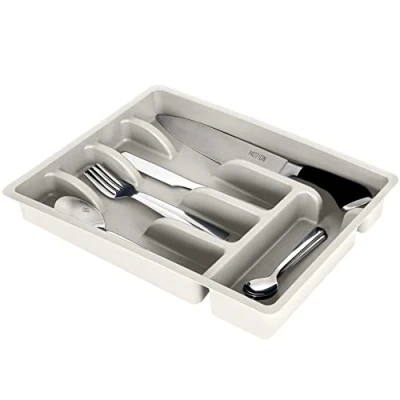 Afbeelding van Bestekbak Asgrijs 36x25,5 cm Bestekhouder Bestekcassette Besteklade