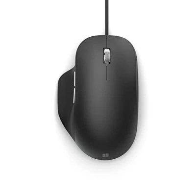 Afbeelding van Microsoft Ergonomic Mouse bekabelde USB muis voor pc, laptops, compatibel met Windows, Mac, Chrome OS (ergonomisch, aanpasbare toetsen) zwart (RJG 00002)