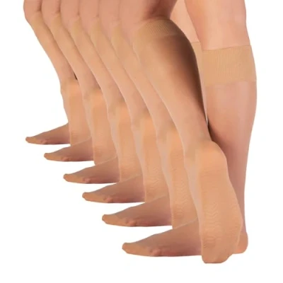 Afbeelding van CALZITALY 6 paar ontspannende beenwarmers met massagezool van microvezel, fluweelzachte sokken, zwart, natuur, blauw, 20 denier, gemaakt in Italië, Natural Tan