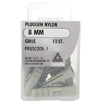 Afbeelding van Nylon pluggen 8mm. DeltafiX. 12 stuks.
