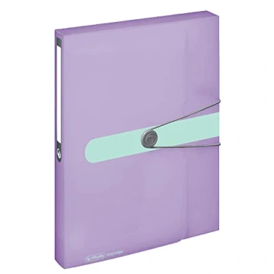 Image de Chemise en plastique transparent format a4 avec dos de 4, lilas 4,5 cm herlitz 11408994