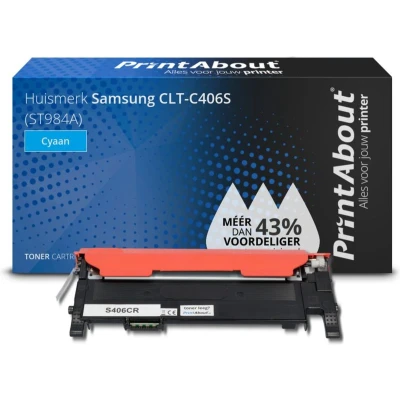 Afbeelding van Huismerk Samsung CLT C406S (ST984A) Toner Cyaan