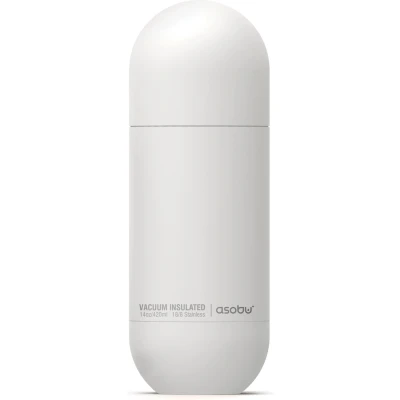 Afbeelding van Asobu Orb Water Bottle Wit Reisfles Roestvrij Staal Inhoud 420 ml Levenslange Garantie