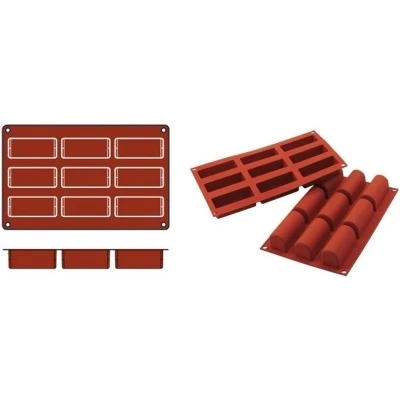 Afbeelding van Silikomart Siliconen Bakvorm Midi Buche 8,4x3,2x3,5cm (9)