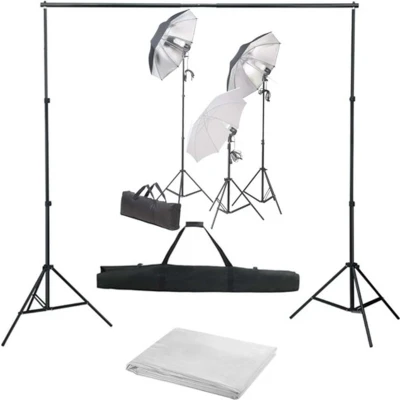 Afbeelding van vidaXL Fotostudioset met verlichtingsset en achtergrond