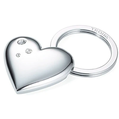 Afbeelding van TROIKA SLEUTELHANGER HARTVORM met SWAROVSKI® ELEMENTS geluk hartje liefde