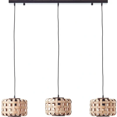 Afbeelding van Brilliant Woodline Hanglamp E27 max 3x60W Natuur/Zwart