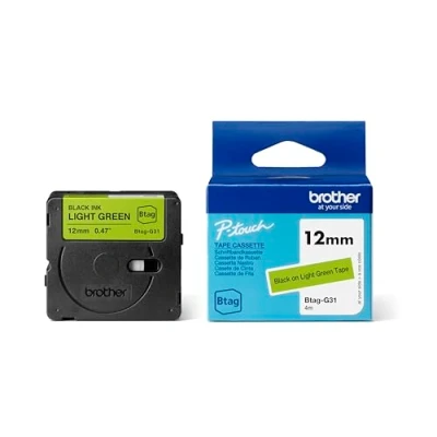 Afbeelding van Brother BTAG G31 labelprinter tape Zwart op groen