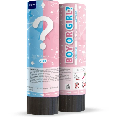 Afbeelding van Confetti shooter Gender reveal 15cm meisje