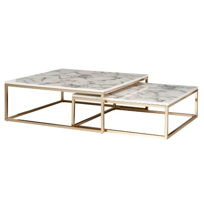 Afbeelding van Sky Style Lily Vierkante Salontafel Set Wit