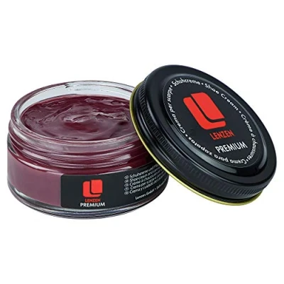 Afbeelding van Lenzen Premium schoencrème, voedende crème voor glad en generfd leer, Bordeaux