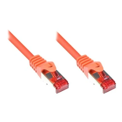 Image de Good Connections RNS Cordon de raccordement RJ 45 (M) pour 50 cm SFTP, PiMF CAT 6 moulé, sans crochet orange