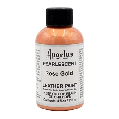 Afbeelding van Angelus Leather Acrylic Paint textielverf voor leren stoffen acrylbasis 118ml Parelmoer Rose Goud