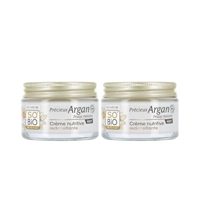 Afbeelding van Léa NATURE SO Bio etic Voedende crème voor de nacht waardevolle argan rijpe huid voedt en verstevigt plantaardig collageen 99% natuurlijke oorsprong Made in France 2 x 50 ml