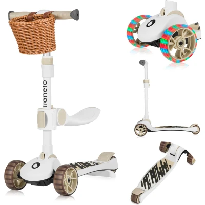 Afbeelding van LIONELO FRANKY 2 in 1 balansstep voor kinderen van 3 jaar tot 50 kg, 20 led wielen, hoogte verstelbaar, antislip platform, mand