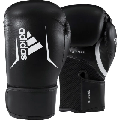 Afbeelding van Adidas Speed 100 Bokshandschoenen Zwart/Wit 10 OZ