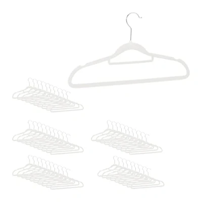 Afbeelding van Relaxdays kledinghangers set broekhanger klerenhangers met stropdashouder antislip Wit, Pak van 50