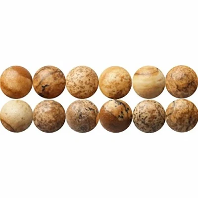 Afbeelding van 60 stuks natuurlijke jaspiskralen 6 mm om te rijgen. Lengte: 38 cm