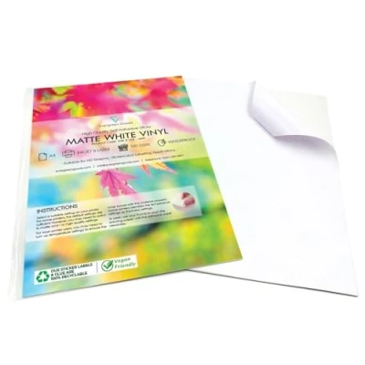 Afbeelding van Evergreen Goods™ 30 vellen waterdicht vinyl A4 mat wit zelfklevend pvc kwaliteit met inkjetlaser bedrukbaar compatibel snijmachines (Cricut en Silhouette)