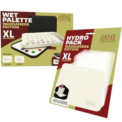 Afbeelding van The Army Painter Wargamers Edition Wet Palette XL bundel, voor acrylverfset met 100 hydro en 4 hydrofoamvellen miniatuur modelverf