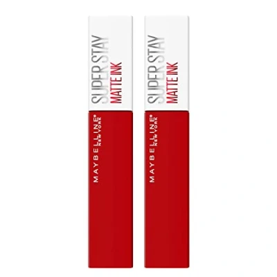 Image de 2 rouges à lèvres Maybelline New York SuperStay, encre liquide, couleur 340 Exhilarator.